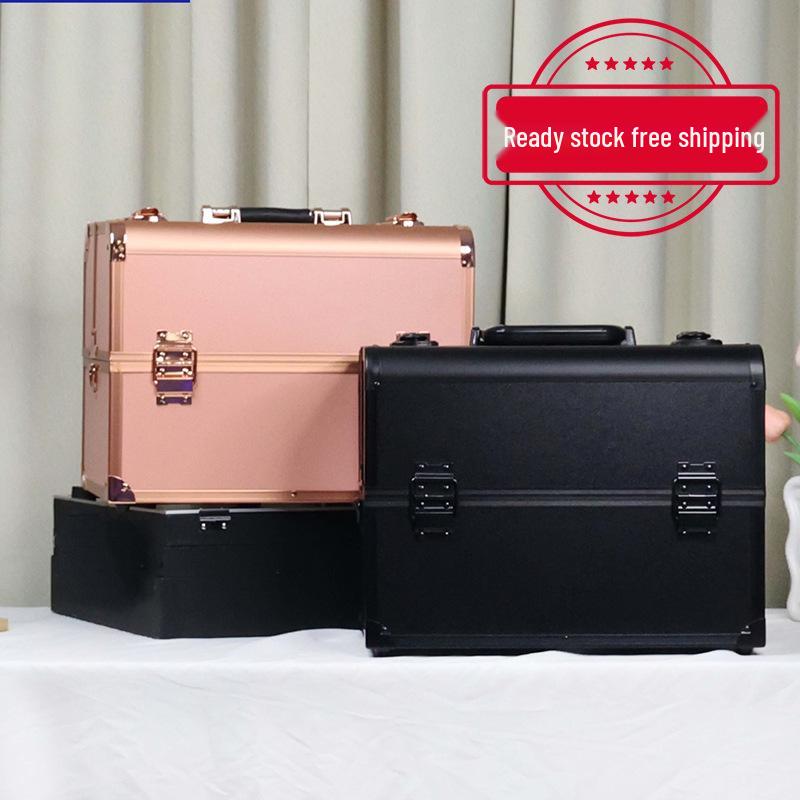 Qihui Portable 13" Multifunction Makeup & Manicure Case with Embroidery