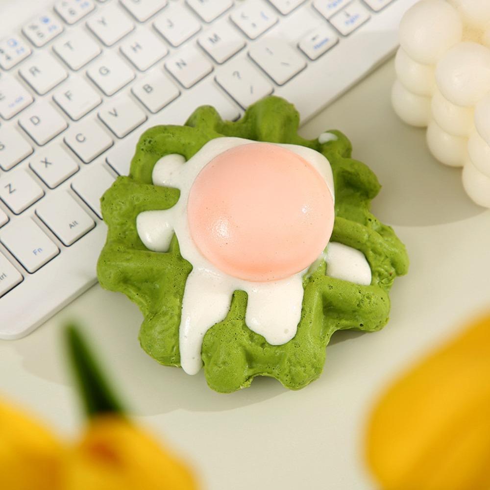 Foam Like Waffle Cake Squishy Glossy Topping Pastry Look Slow Rising Squishy Realistic Cute Soft Bread Squishy Stress Relief