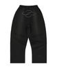 HOODHOOD Clover Logo Applique Washed Denim Sweatpants Black