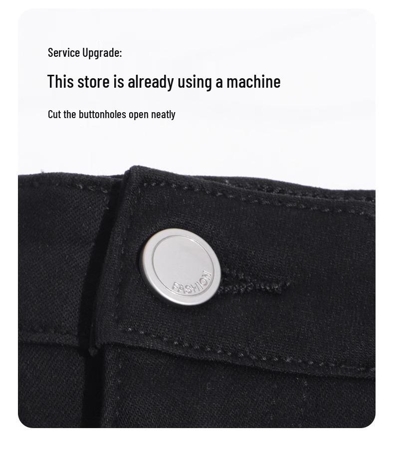 Petite Women's Slimming Black High Waist Cropped Straight Leg Jeans