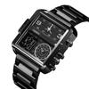 Temeshi 8160 Square Waterproof Watch Three-Time Large Dial Men'S And Women'S Electronic Watch Luminous Chronograph