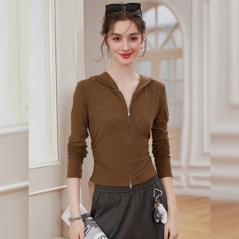 Bailuyu Women s Hooded Slim-Fit Cardigan XL