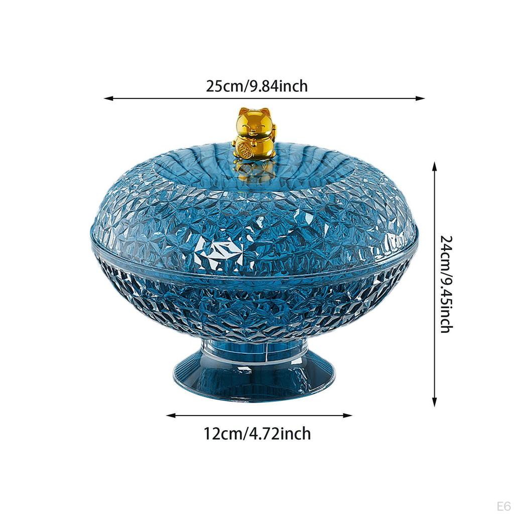 Countertop Fruit Bowl with Lid Basket Removable Holder, Plate for Party Wedding