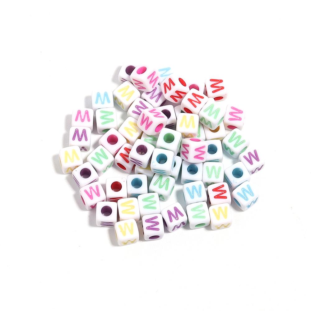 100pcs/lot  A-Z Acrylic Letter Bead Square Loose Spacer Alphabet Beads for DIY Bracelet Necklace Jewelry Making Supplies