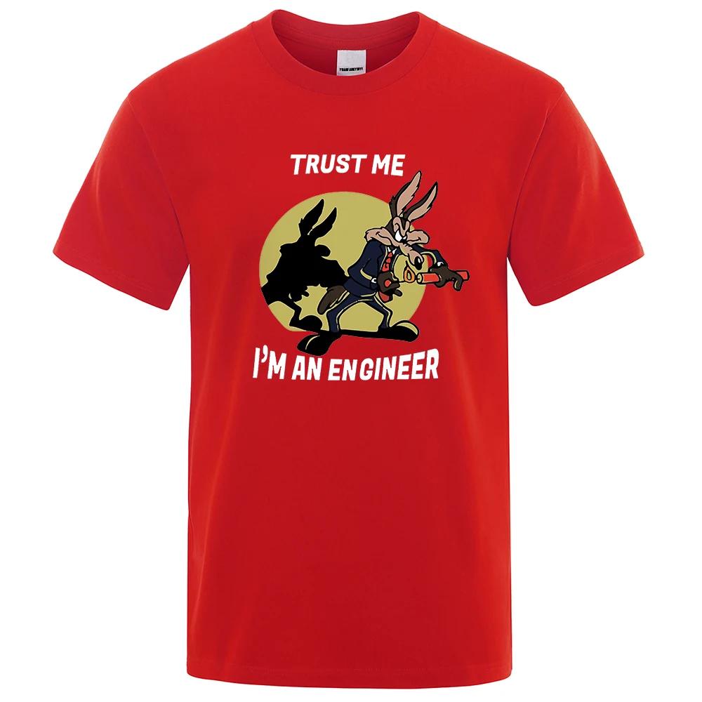 BenberFashion Geloof me ik ben een ingenieur T-shirt voor heren puur katoen vintage T-shirt ronde hals engineering T-shirts klassieke herenkleding oversized M