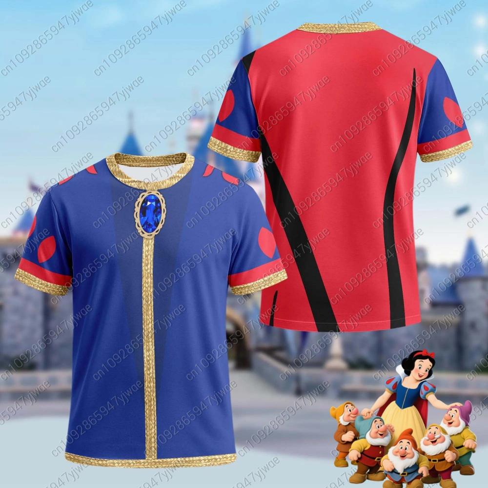 2026 Kids Snow White And 7 Dwarfs 3D Print T-Shirt Girls Short Sleeve Tee Loose Comfortable Tops Streetwear Kids Clothes