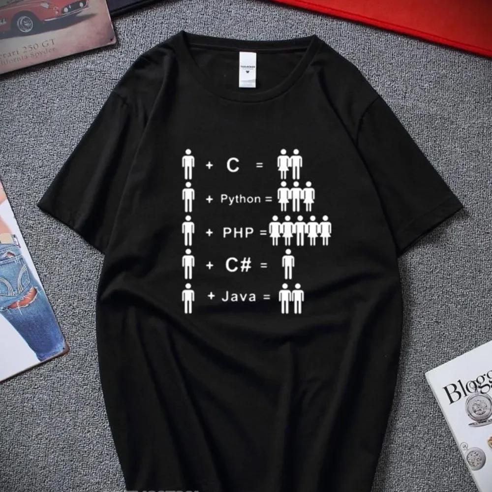 Lustiges C Java Python Programmierer Entwickler T-Shirt Tops Herren Baumwolle Herren Computer T-Shirt Mode Cooles Herren T-Shirt
