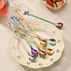 6Pcs Creative Personality Stainless Steel Gold Spoons Tree Leaf Spoon Coffee Spoon Tea Spoon Home Restaurant Dessert Cutlery Set