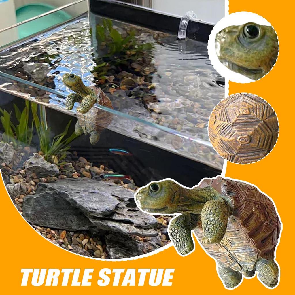 Turtle Statue Climbing Turtle Figurine Plant Decorations Resin Sculpture Tortoise Statue Miniatures Outdoor Statue