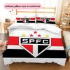 Sao Paulo FC3 Pattern Bedding Quilt Set  Home Decoration  Gift (1 * Duvet Cover + 2 * Pillowcase  Without Core)