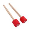 2PCS Bass Foam Drum Mallet Oak Handle EVA Foam Head Anti Slip Percussion Instrument Accessories Red