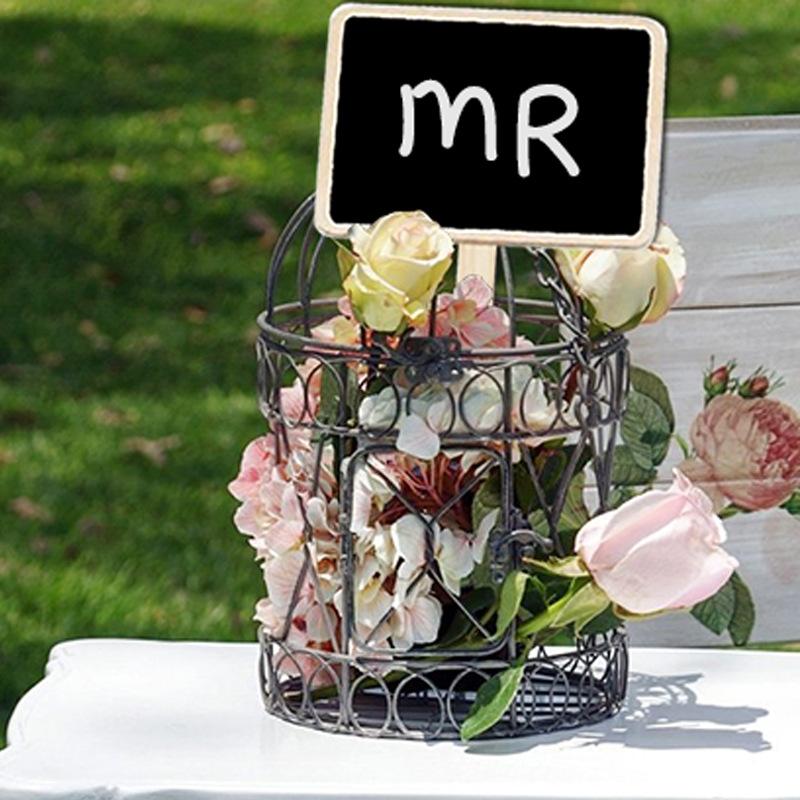 10PCS Blackboard Set DIY Christmas Floral Decoration Message Board Wooden Craft Home Decor Insert Card Writing Tool