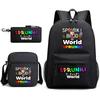 New rhythm box game merchandise primary school bag sprunki cartoon starry sky backpack 3-piece set D