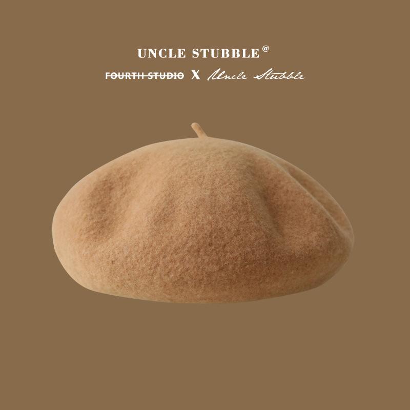 High Quality Wool Beret Not Easy To Pill Korean Version Solid Color Retro Painter's Hat for Girls To Show Their Temperament