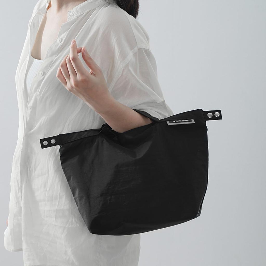 TRIWONDER Lunchtasche, Klein, Einfarbig, mit Reißverschluss, für Lunchboxen (Schwarz)