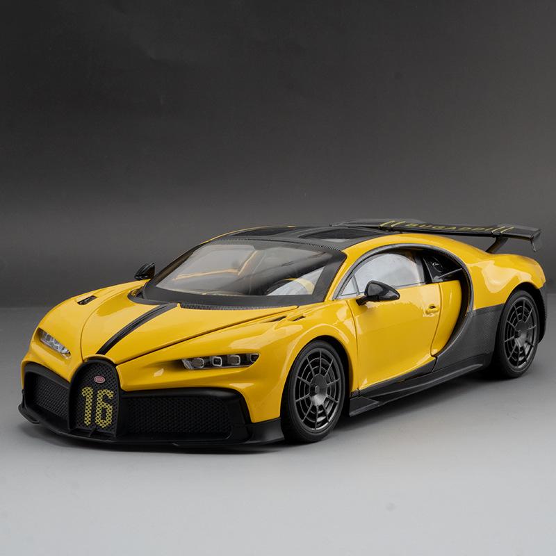 Modellino Auto Giocattolo in Lega Bugatti Chiron Supercar 1/18 Die-cast Metallico Colata Suono e Luci Giocattoli Auto per Bambini Veicolo