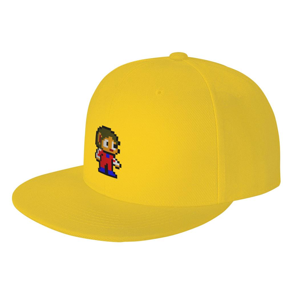 Fashion Alex Kidd Pixel Art Flat Brim Sun Hat American Street Style Brand Cap
