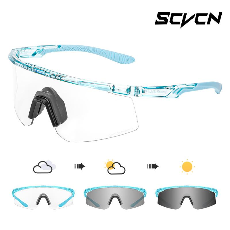 

SCVCN New photochromic cycling and running sunglasses, suitable for mountain climbing, road and mountain biking, windproof, unisex TS120-PH-1L-12