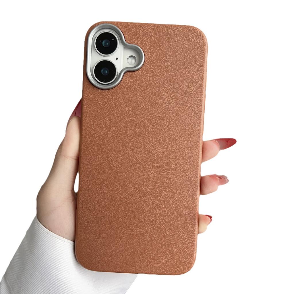 Applicable To IPhone 16 Mobile Phone Case Retro Leather Pattern 14Promax Apple 15 Protective Case 13 Silicone Simple