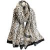 Scarf with a Rose Motif - Black and White, Elegant, Light