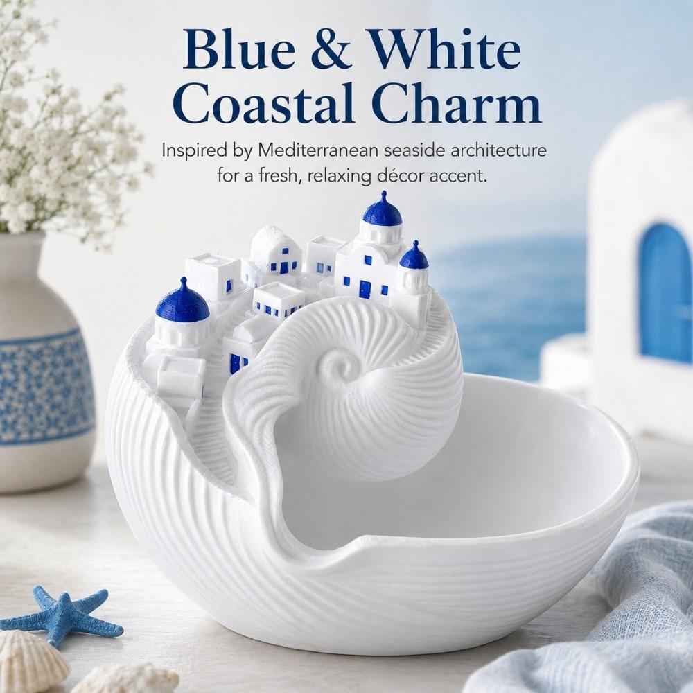 3D Printed Coastal Style Key Tray Conch Shell Shape Conch Shell Storage Box Entryway Table Decor
