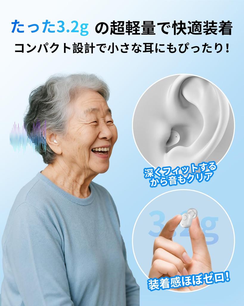 Hearing Amplifier for Seniors, Shuonki [2025 Innovation, New in July, Fits Small Ears] 4 Volume Levels, Easy Operation, Lightweight 3.2g Design,