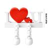 Movable Joint Heart Figurine Decorative Accent for Living Room Bedroom Office Valentines Day Ornament