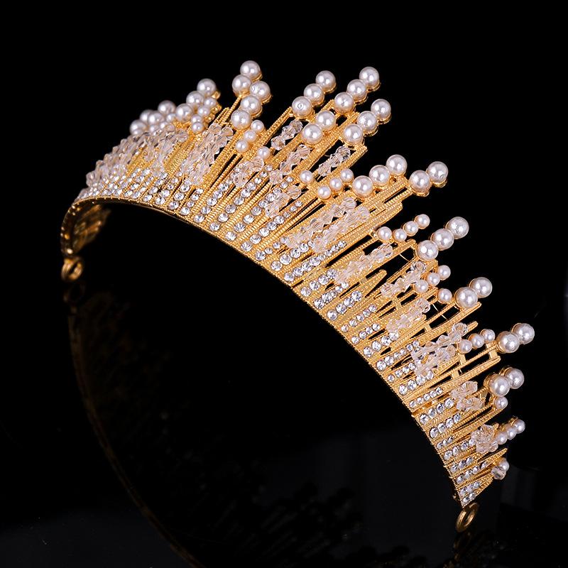 Pearl Alloy Bridal Crown Hairpiece - Elegant Wedding Accessory