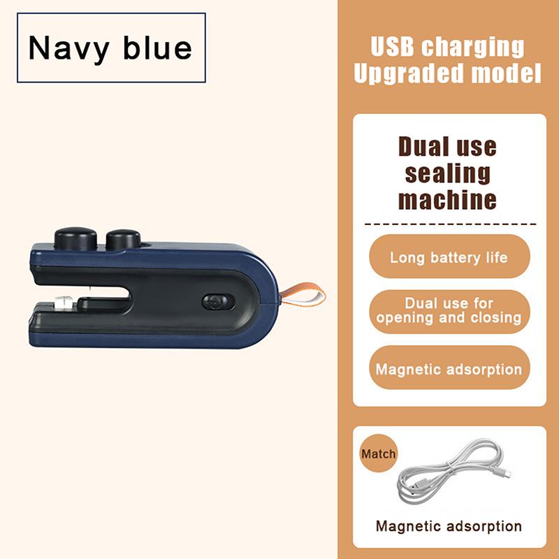 Mini Bag Sealer, 2026 2 In 1 Magnetic Food Sealer, Usb Rechargeable Chip Bag Sealer Heat Seal Tool