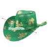 24TE 3Pieces LED Light Up Cowboy Hat Accessory with Sequins Clovers Designs for Patrick's Day Party Costume Accessories
