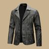 Men's Large Lapel Casual Suit Slim Fit Jacket Men's PU Leather Jacket Suit
