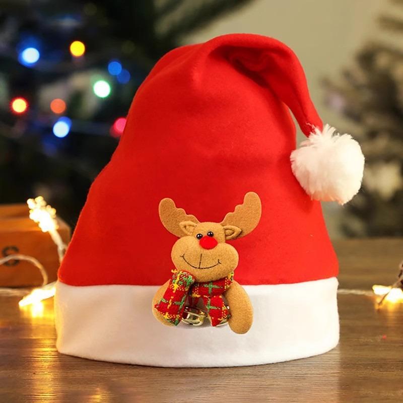 Christmas Red Plush Santa Hat Women Holiday Party Decoration