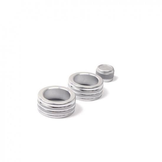 Silver Aluminum Central Console AC Knob Cover Trim For 2005-12 BMW 3-Series E90