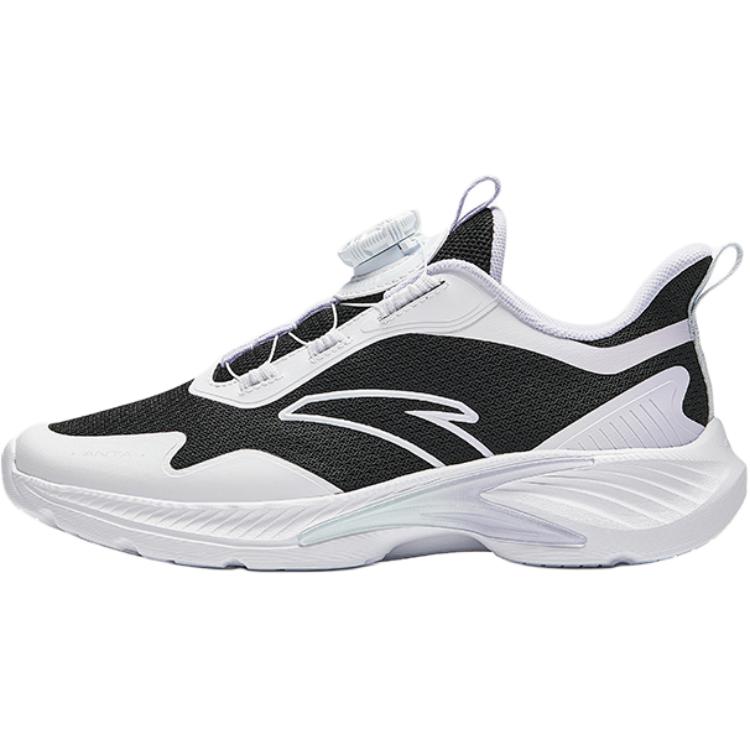 Anta Kids Mesh Comfortable Lightweight Shock Absorbing Low Top Running Shoes Kids Running Shoes Black White Purple A22435531-5