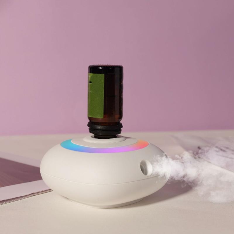 Aromatherapy Machine, Rechargeable Essential Oils Diffuser Desktop Automatic Fragrance Sprayer With Rotating Colorful Light