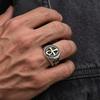 Punk Ankh Kreuz Ringe für Männer, Vintage Edelstahl Siegelring Statement Ring, Religiöser Amulett Schmuck Geschenk