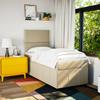 Box Spring Bed with Mattress Cream 90x200 cm Fabric