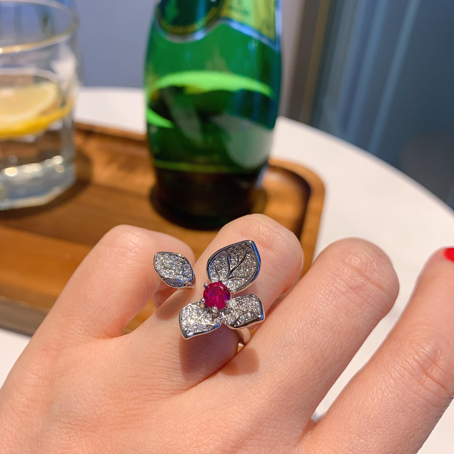 

Кольцо с розовым бриллиантом, женская мода, модное женское кольцо, имитация ювелирного кольца Yuan 5M