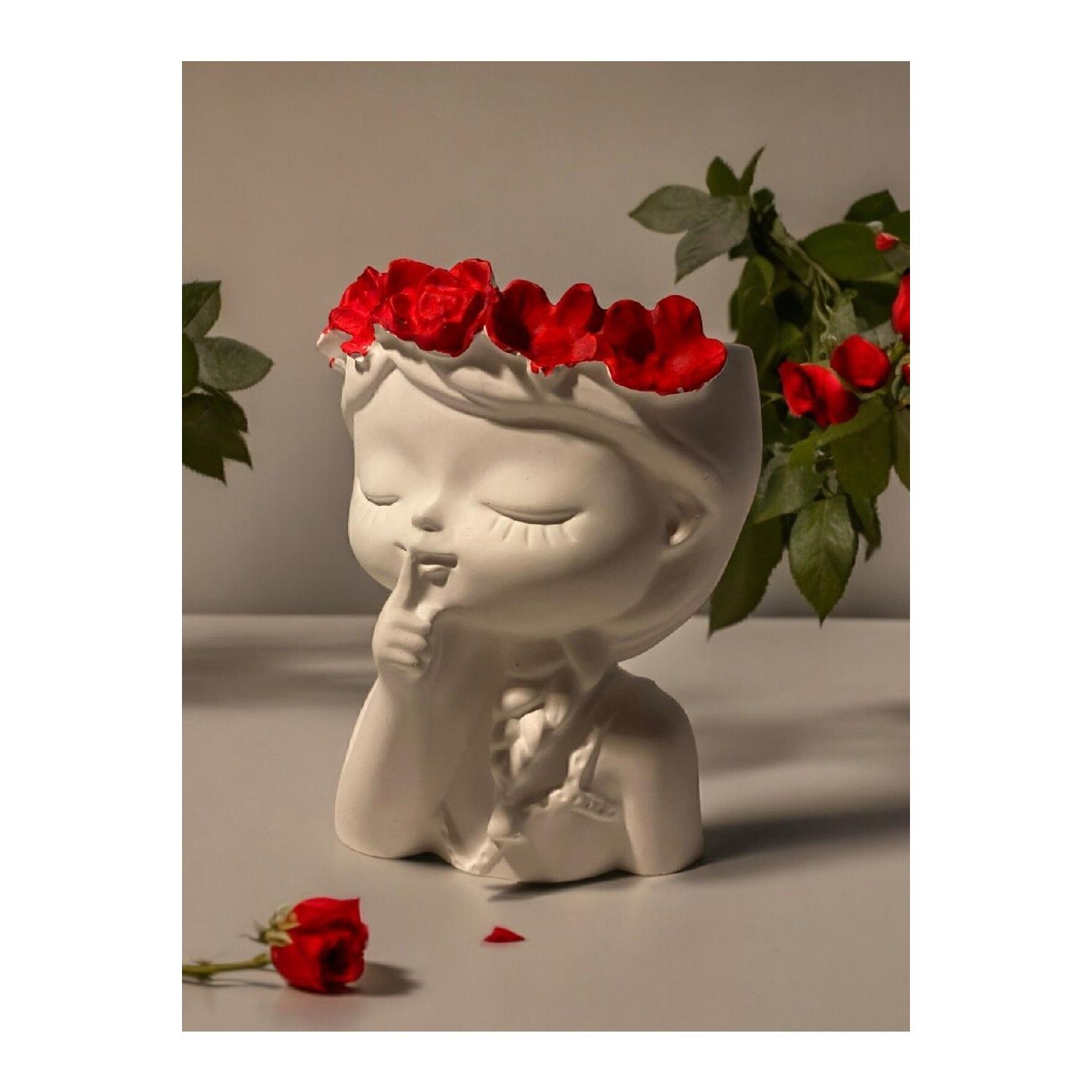 

Женский бетонный цветочный горшок, цветочный горшок, декоративная безделушка, подарок белый