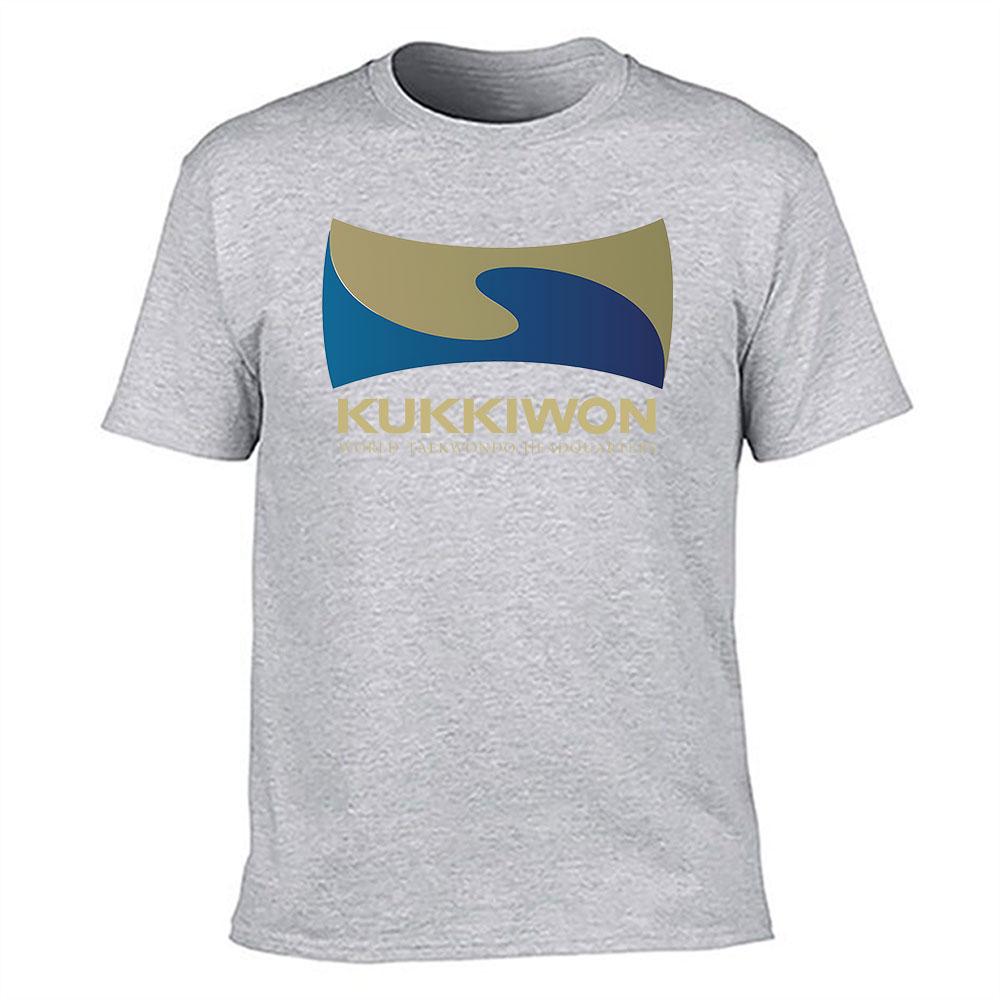 Mens Cotton TShirt Kukkiwon World Taekwondo Headquarters Print Casual Short Sleeve Tee for Martial Arts Fans