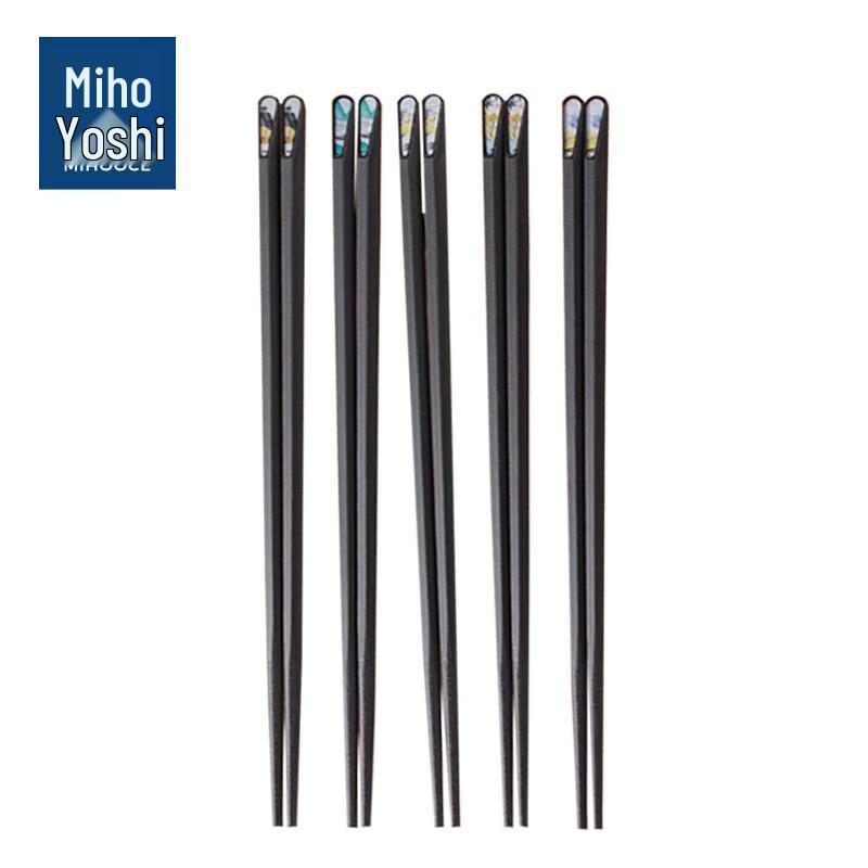 Meihuoji Home Cartoon Alloy Chopsticks Set (5 Pairs)