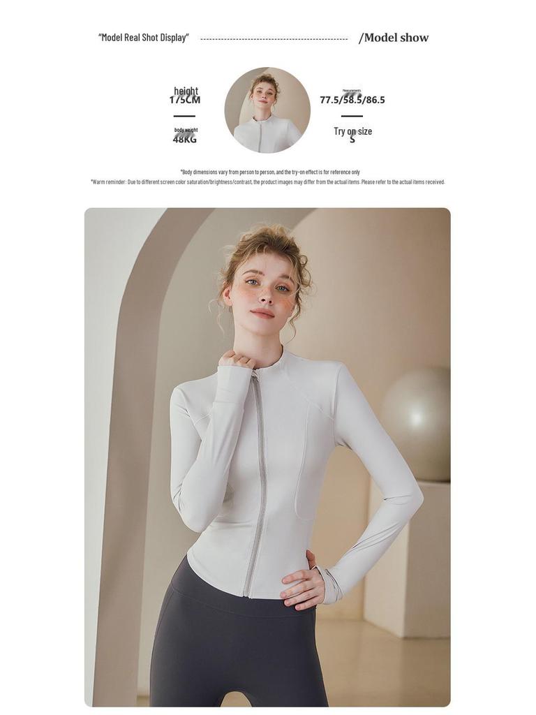 Damen High-End Outdoor Radfahren & Fitness Stehkragen Yoga Jacke