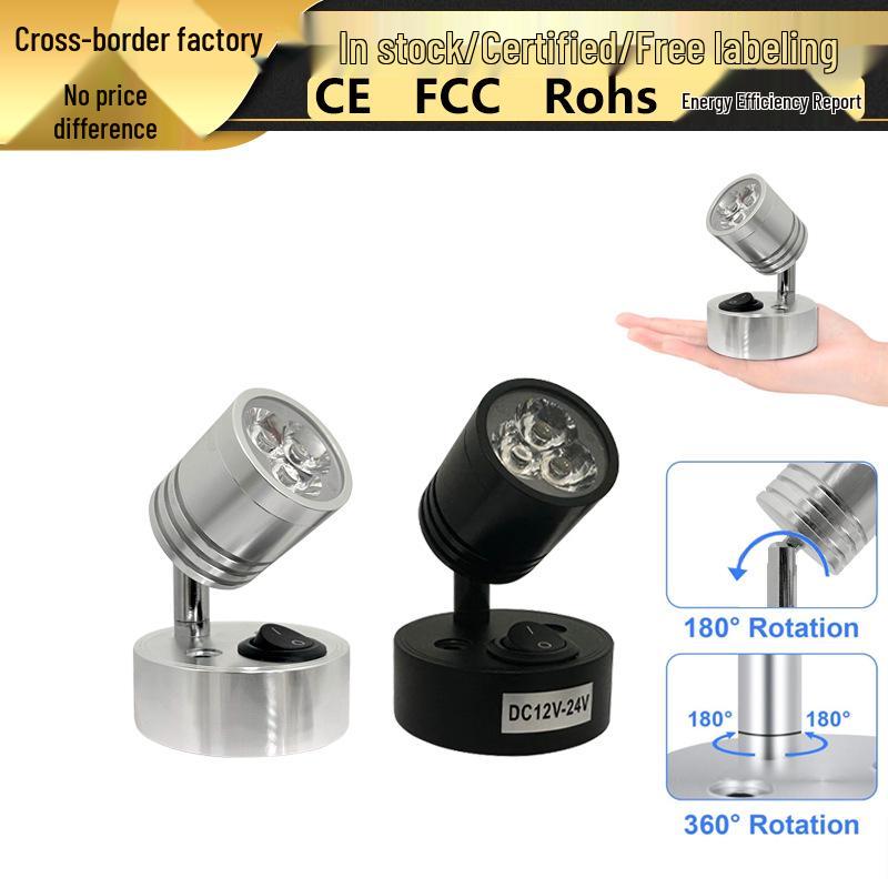 12V-24V LED Reading Light for RV, Boat, or Yacht - 3W Low Voltage Bedside Spotlight