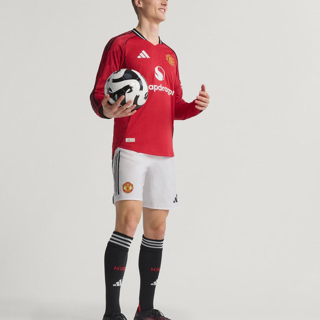 adidas Free Shipping With AdiClub Manchester United 25/26 Long Sleeve Home Authentic Jersey JP3022-