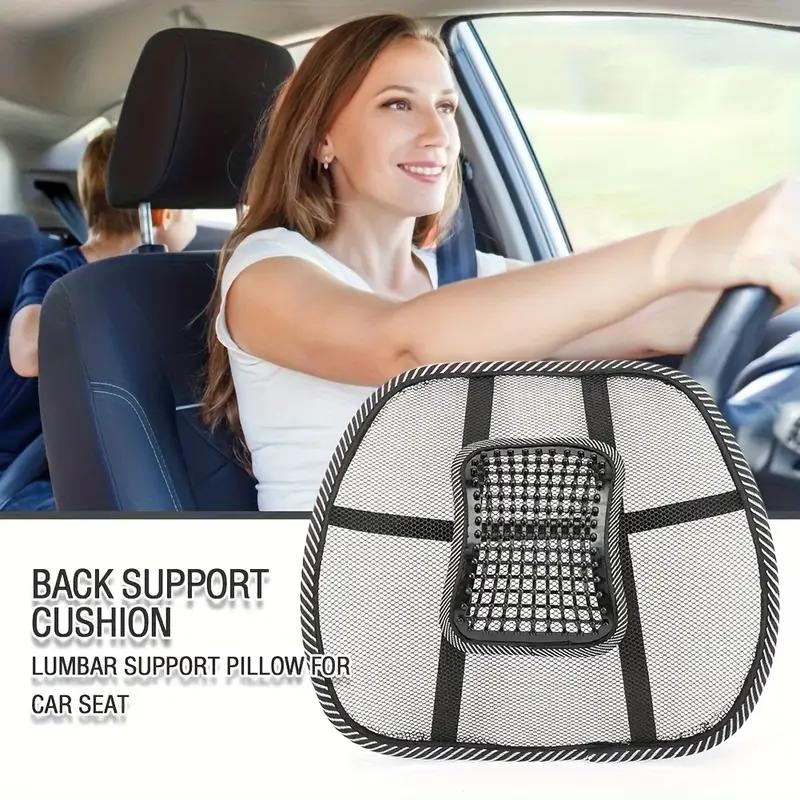 Mesh Lumbar Support for Car Seat - Ergonomic Back Brace with Massage Beads,Chair Cushion for Home Office Comfor
