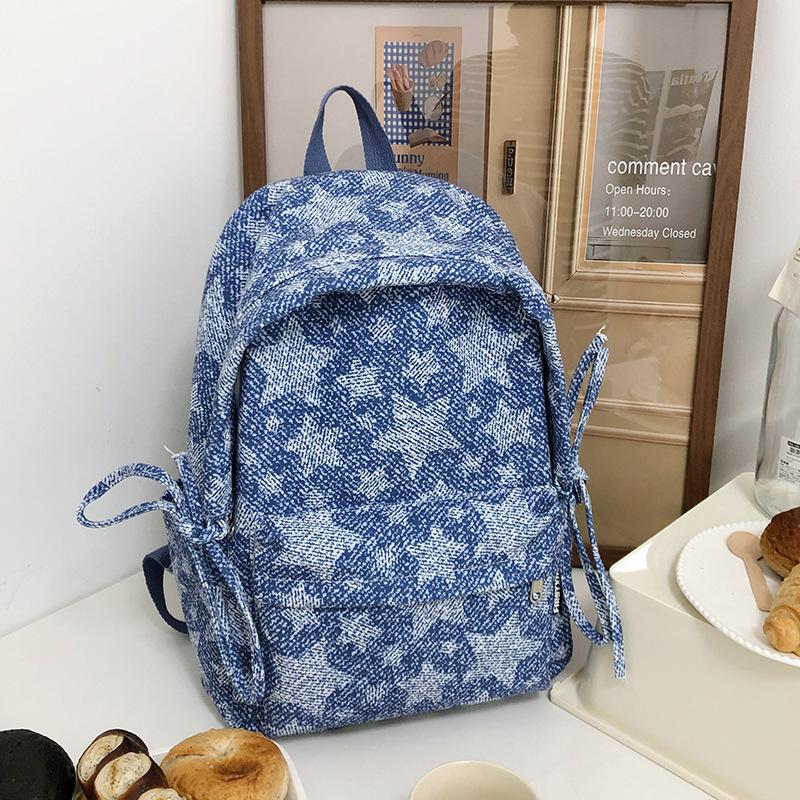 Schoolbag high value ins sweet wind girl bow plaid backpack Han Faner design sense primary and secondary school backpack