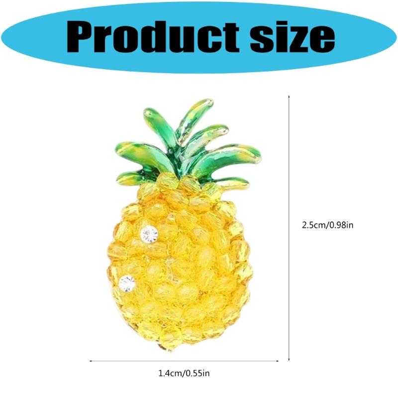 Cute Pineapple Brooch Featuring Sparkling Crystals For Tropical Fashion Accessory Lightweight Comfortable Wear