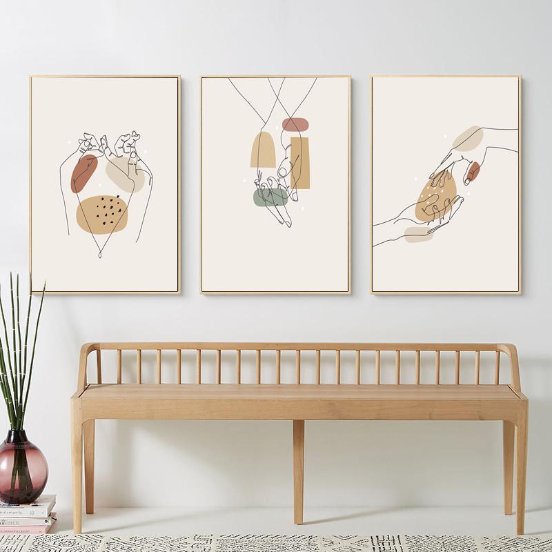 Vintage Picasso Matisse Abstract Women Face Line Art Posters Nordic Hand In Hand Decorative Paintings Canvas Wall Art Home Decor