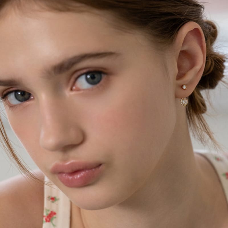 Tatiana (925 Silver) Lumi Heart Ear Jacket Earrings EC3181