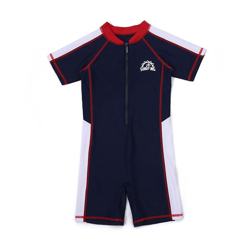 Children s Korean One-Piece Quick-Dry Sun Protection Swimsuit Quadruple Extra Large тёмно-синий